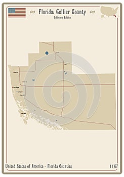 Map of Collier County in Florida photo