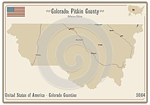 Map of Pitkin County in Colorado