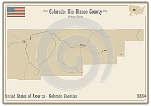 Map of Rio Blanco County in Colorado photo
