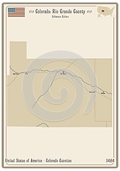 Map of Rio Grande County in Colorado photo