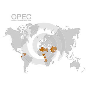 map with OPEC member states