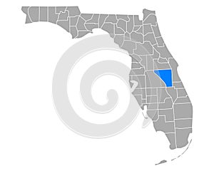 Map of Osceola in Florida