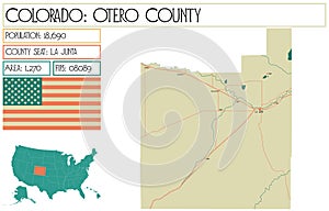 Map of Otero County in Colorado USA