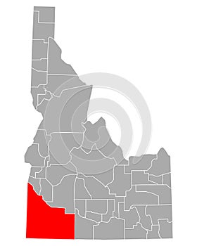 Map of Owyhee in Idaho