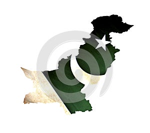 Map of Pakistan isolated photo