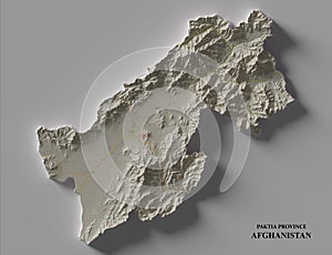 Map of Paktia Province, Afghanistan.