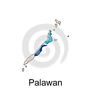 Map of Palawan modern design, Philippines map illustration vector Design Template