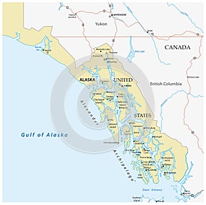 Map of Panhandle in the United States Alaska photo
