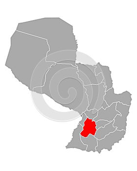 Map of Paraguari in Paraguay photo