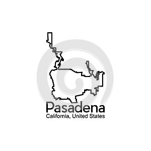 Map Of Pasadena California City Line Modern Creative Design