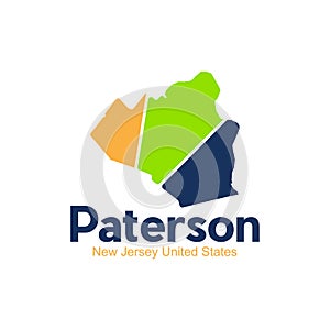 Map Of Paterson New Jersey City Creative Logo