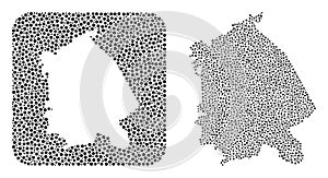 Map of Pavlodar Region - Dot Mosaic with Stencil photo