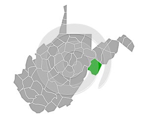 Map of Pendleton in West Virginia