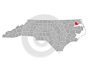 Map of Perquimans in North Carolina