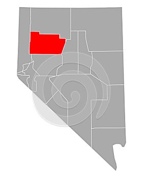 Map of Pershing in Nevada