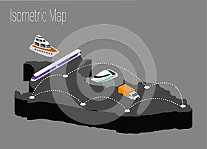 Map Peru isometric concept.