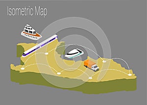 Map Peru isometric concept.