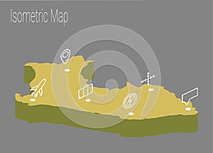 Map Peru isometric concept.