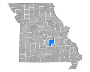 Map of Phelps in Missouri