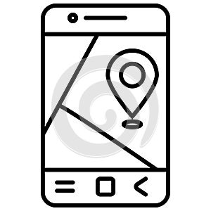 Map on phone screen GPS navigations