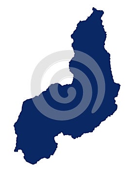Map of Piaui in blue colour