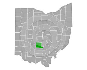Map of Pickaway in Ohio