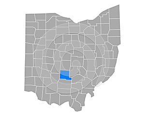 Map of Pickaway in Ohio
