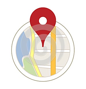 Map with a pin