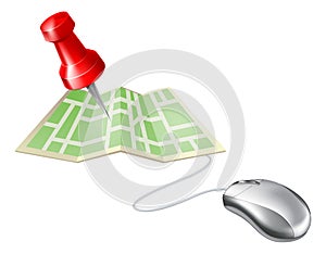 Map pin computer mouse