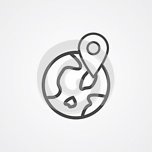 Map pin flat design style modern icon, pointer minimal vector symbol