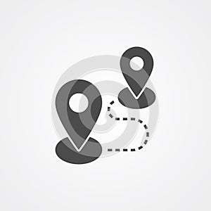 Map pin flat design style modern icon, pointer minimal vector symbol