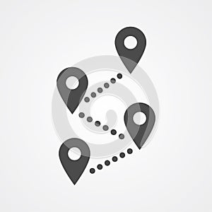 Map pin flat design style modern icon, pointer minimal vector symbol