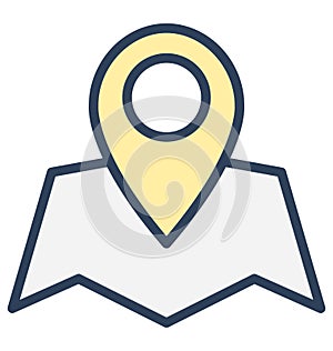 Map pin, Gps Isolated Vector Icon That can be very easily edit or modified.