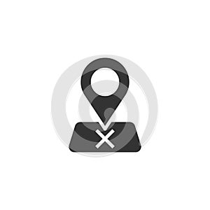 Map pin icon in flat style. gps navigation vector illustration on white isolated background. Locate position business concept