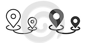 Map pin icon in flat style. gps navigation vector illustration on white isolated background. Locate position business concept