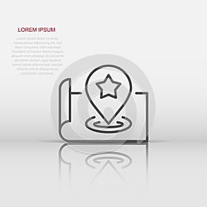 Map pin icon in flat style. gps navigation vector illustration on white isolated background. Locate position business concept