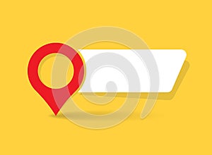 Map pin icon in flat style. Pointer destination vector illustration on isolated background. Gps navigation sign business concept