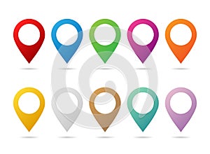 Map pin icon in flat style. Pointer destination vector illustration on isolated background. Gps navigation sign business concept