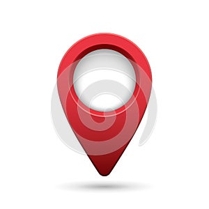 Map pin icon in flat style. Pointer destination vector illustration on isolated background. Gps navigation sign business concept