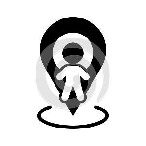 Map pin icon with a person