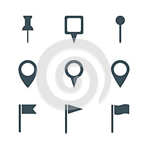 Map pin icon set
