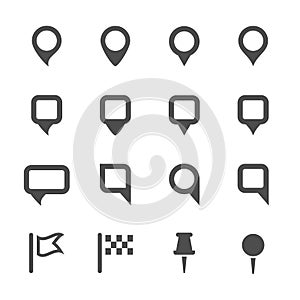 Map pin icon set, vector eps10