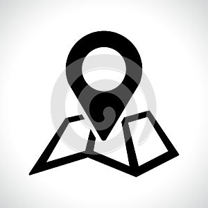 Map pin icon on white background