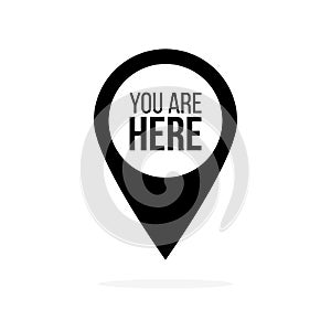 Map pin icon with you are here photo