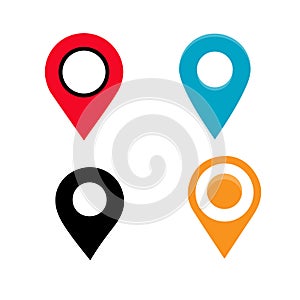 Map pin location icons, Modern map markers, Vector illustration