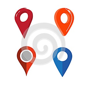 Map pin location icons, Modern map markers, Vector illustration