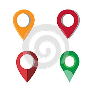 Map pin location icons, Modern map markers, Vector illustration