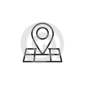 Map pin location outline icon