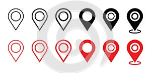 Map pin, location pointers, vector set