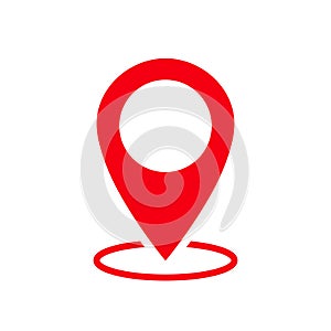 Map pin. Map pin position. Location symbol. GPS icon with circle of place isolated on white background. Icons of gps point. Web
